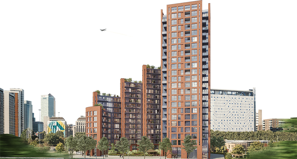 A parallax component of BUJ's Orchard Wharf development